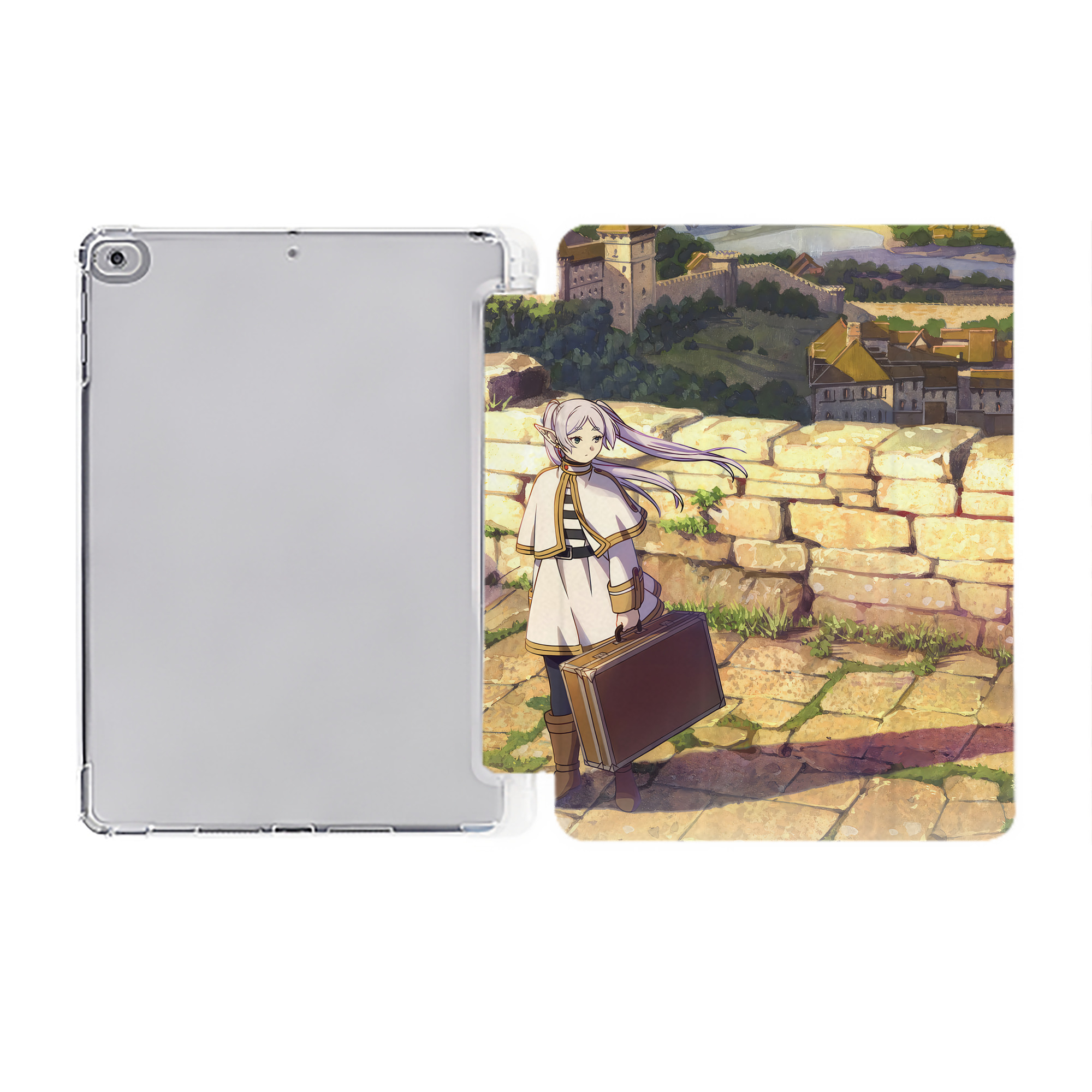 （画像用） 葬送のフリーレン Frieren IPad ケース ペン収納付き 三つ折りスタンド PUレザー×シリコン 対応機種9.5/10.5/10.9インチ